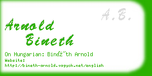 arnold bineth business card